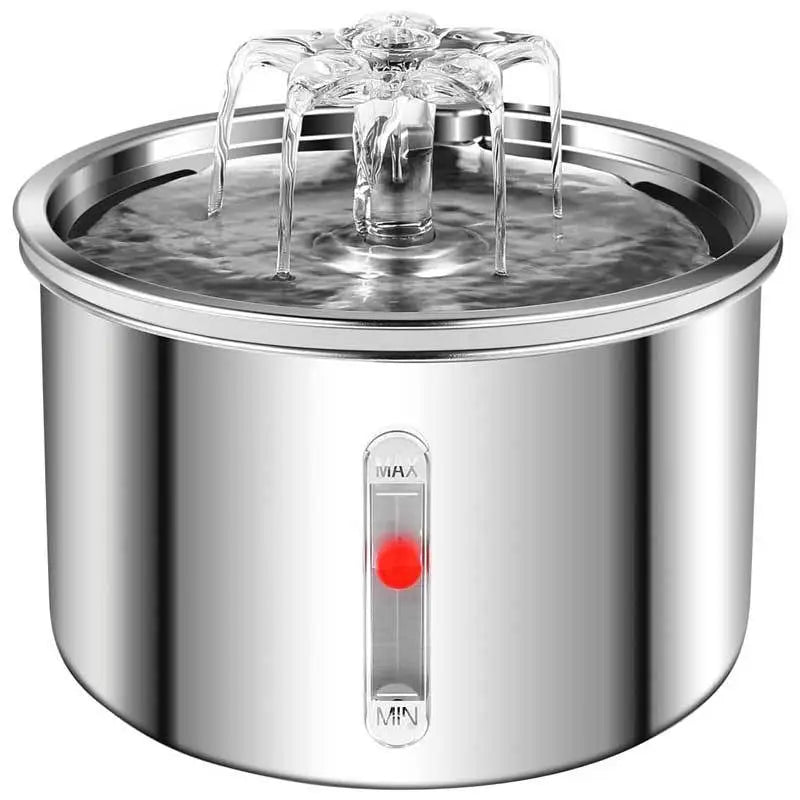 Stainless Steel Pet Water Fountain - Continuous Fresh Hydration