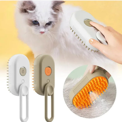3-in-1 Electric Steam Pet Grooming Brush - Spa-Quality Home Grooming
