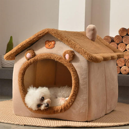 Four-season Universal Warm Closed Cat And Dog Kennel - Cozy Haven