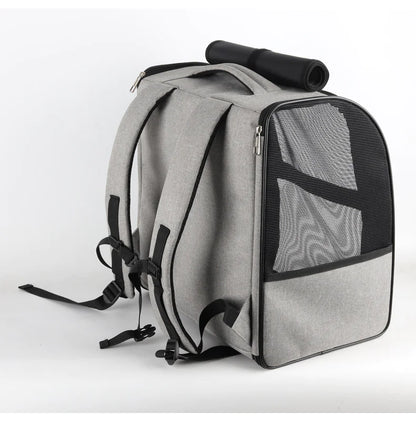 Pet carrier with adjustable shoulder strap and ergonomic handles