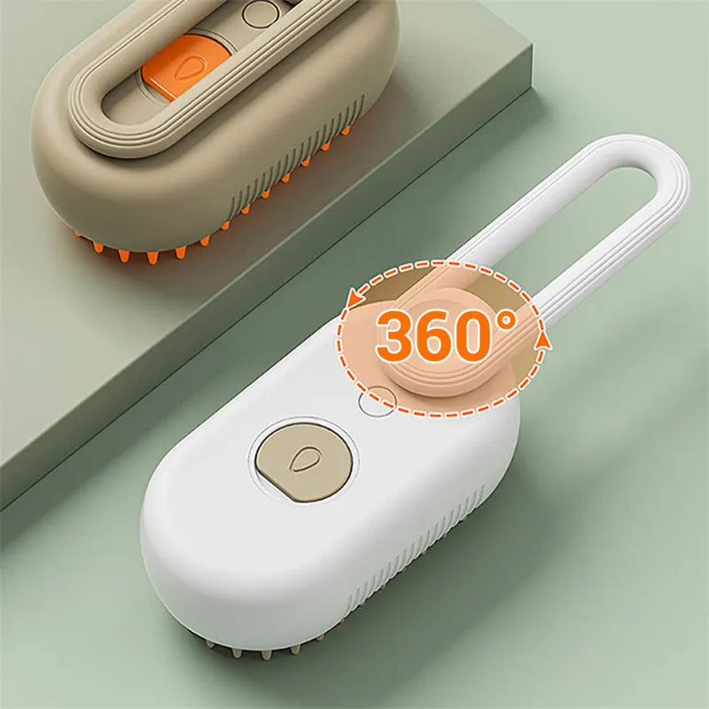 3-in-1 Electric Steam Pet Grooming Brush - Spa-Quality Home Grooming