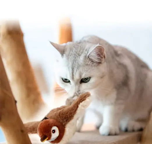 Interactive Plush Toy for Cats & Dogs – Electric Jumping Fish & Flapping Bird with Sounds