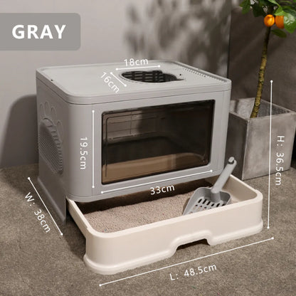 Fully Closed Top Entry Odor Proof Cat Litter Basin - Clean Sanctuary