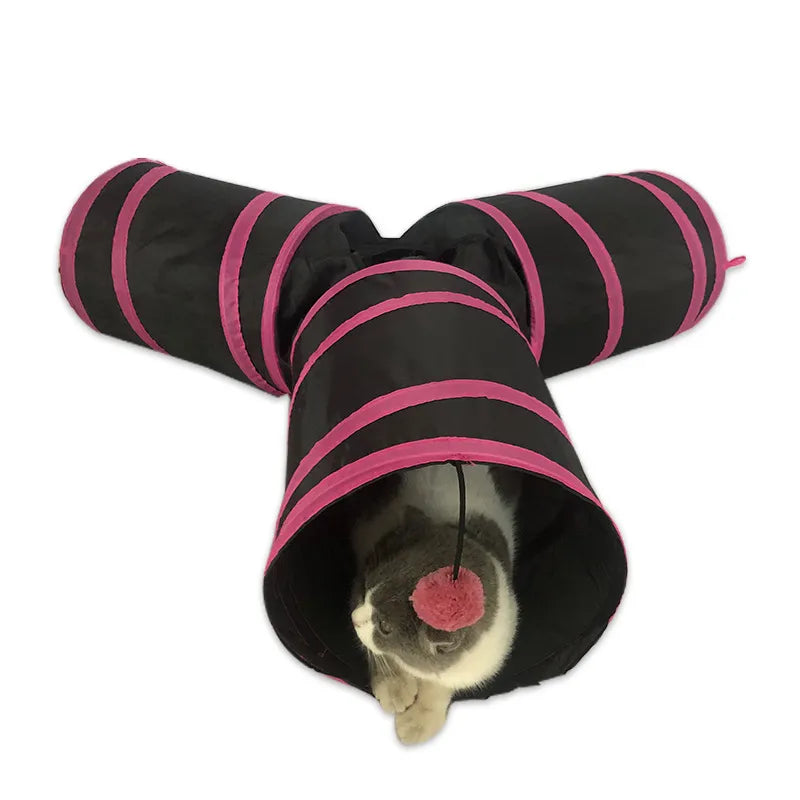 Y-shaped Foldable Cat Tunnel - 3-Way Interactive Play Haven