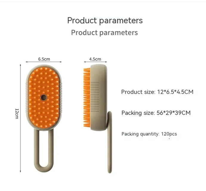 3-in-1 Electric Steam Pet Grooming Brush - Spa-Quality Home Grooming